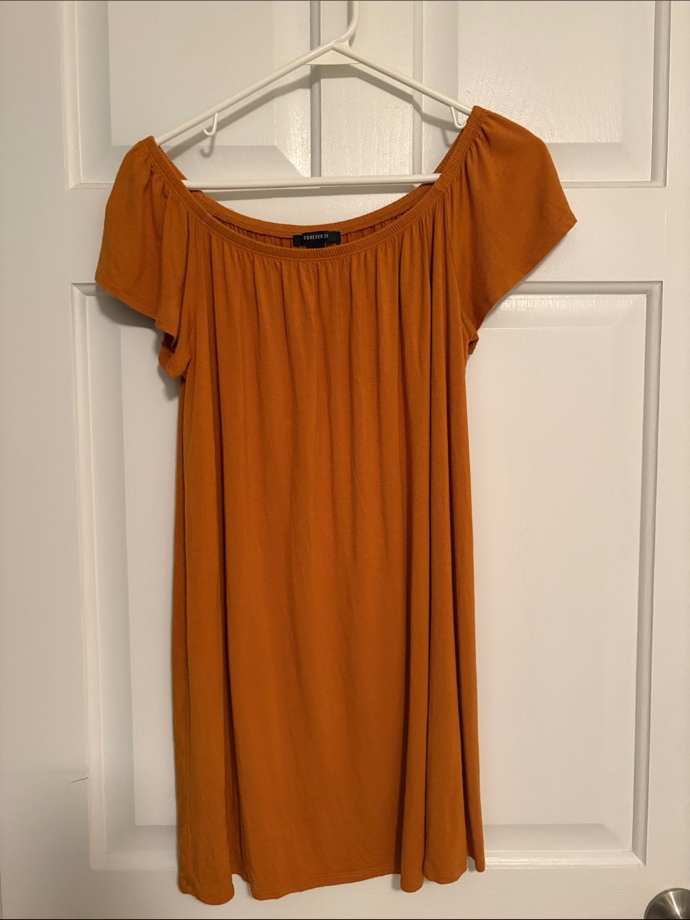 Forever 21 Burnt Orange Off-Shoulder Swing Tunic
